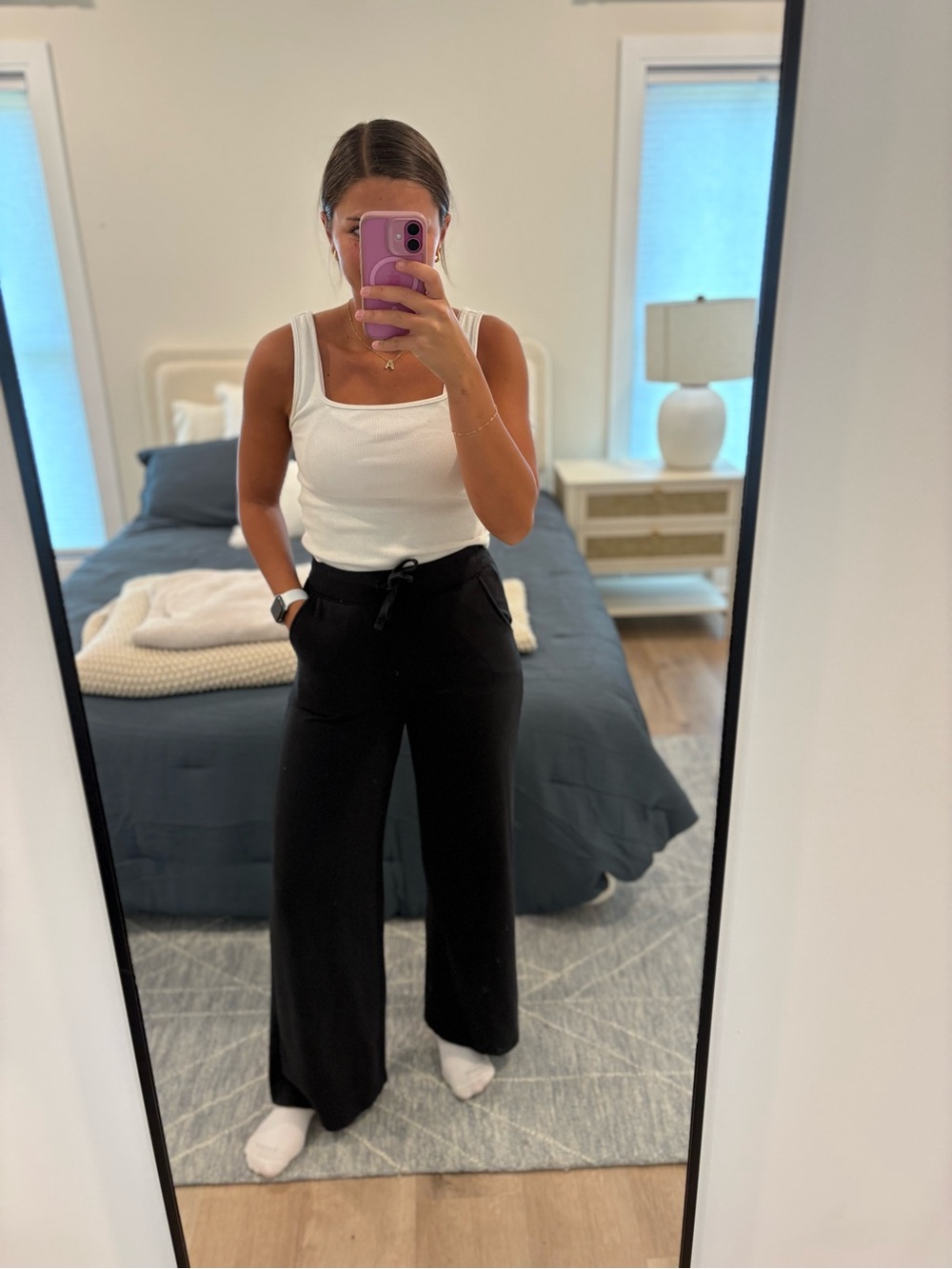 Quince Super Soft Fleece Wide Leg Pants Size XS